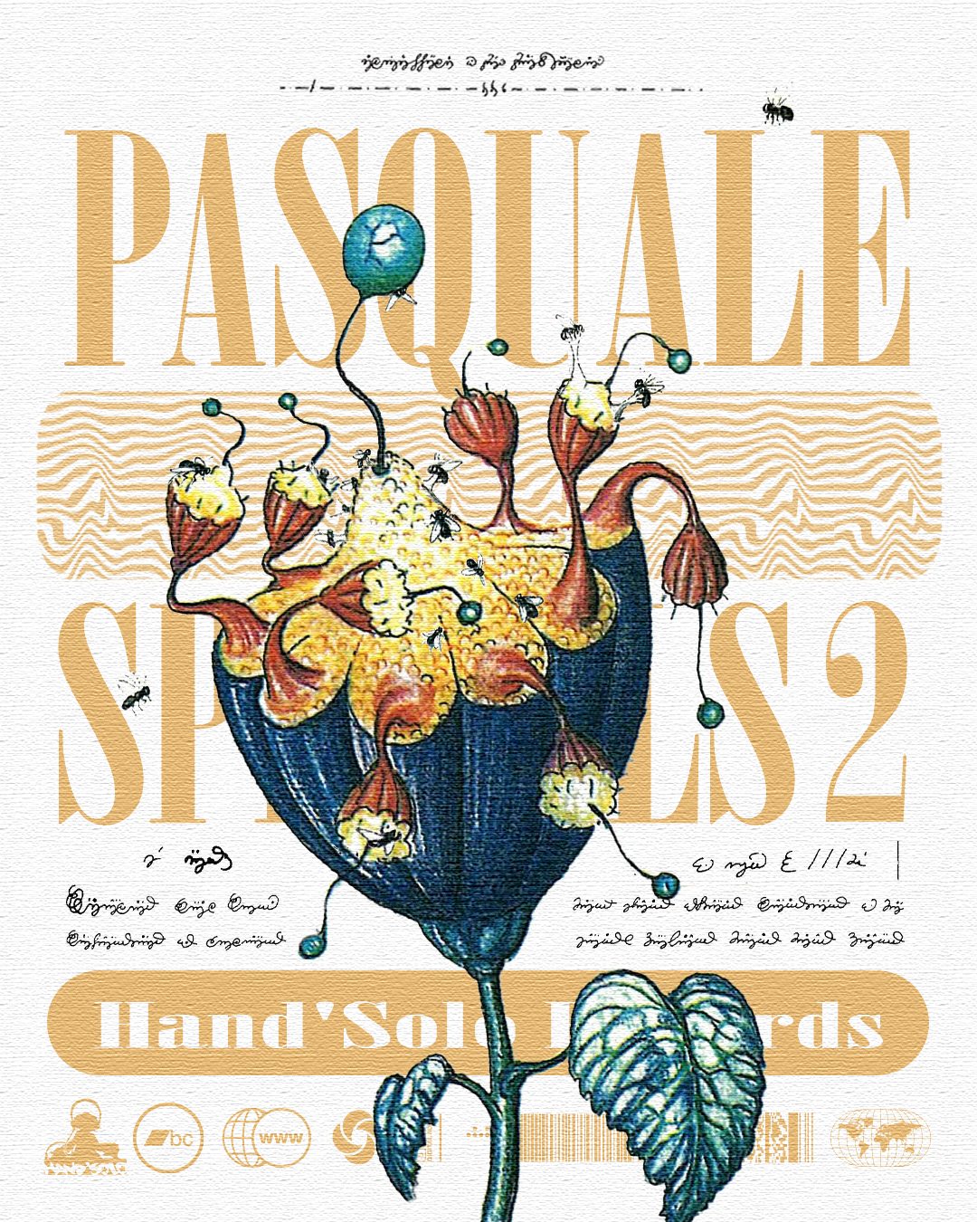 Pasquale Specials 2 — red and yellow lily illustration, album art for Hand’Solo Records by James Marshel