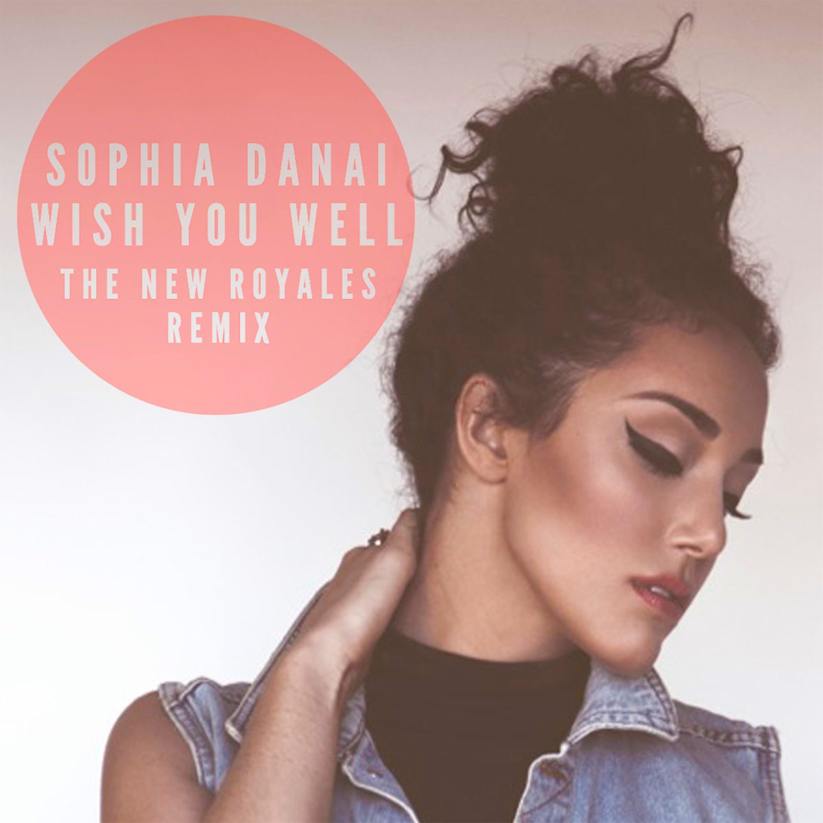 Sophia Danai — Wish You Well, The New Royales Remix single cover with coral circle, designed by James Marshel