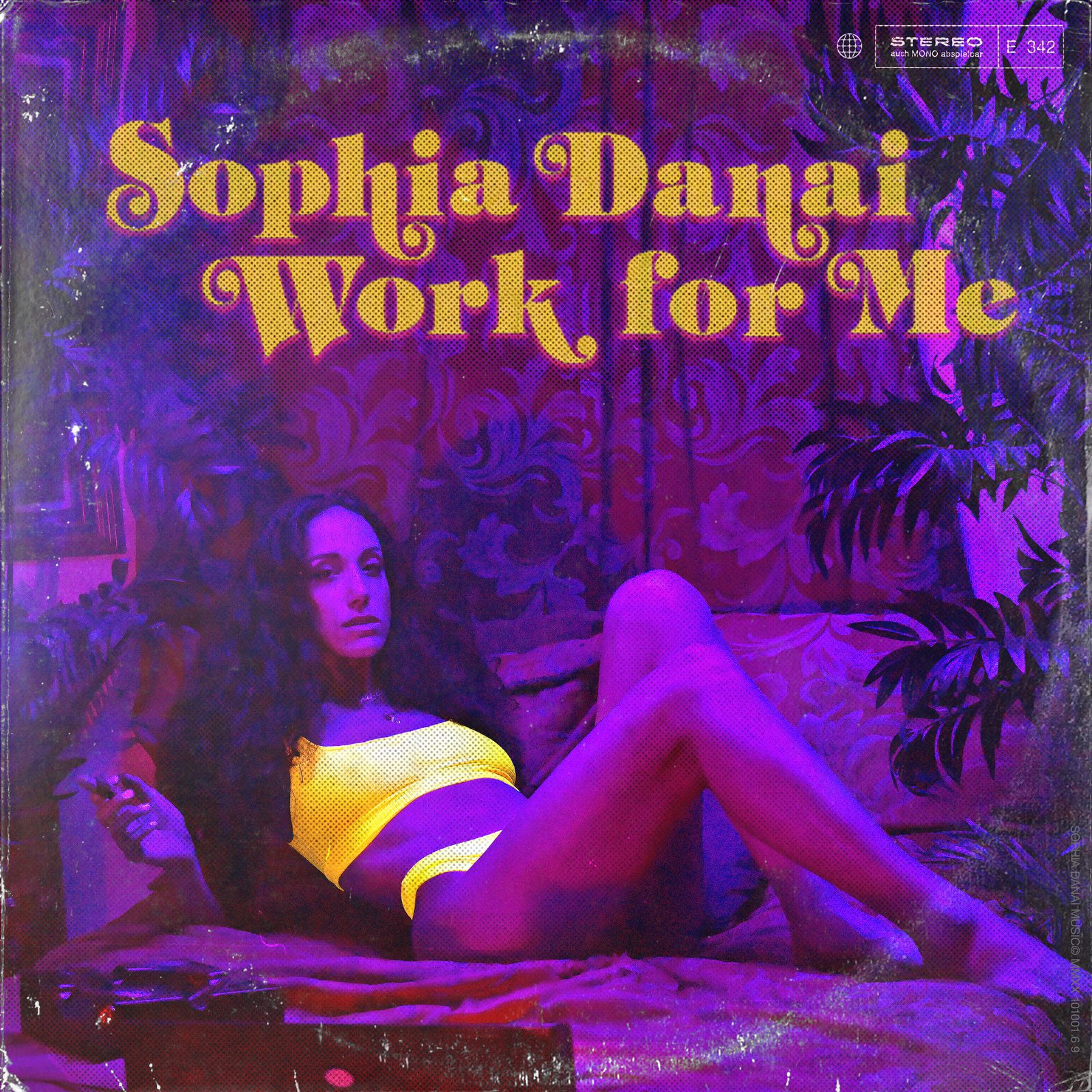 Sophia Danai — Work For Me single cover, alternate colour version, designed by James Marshel
